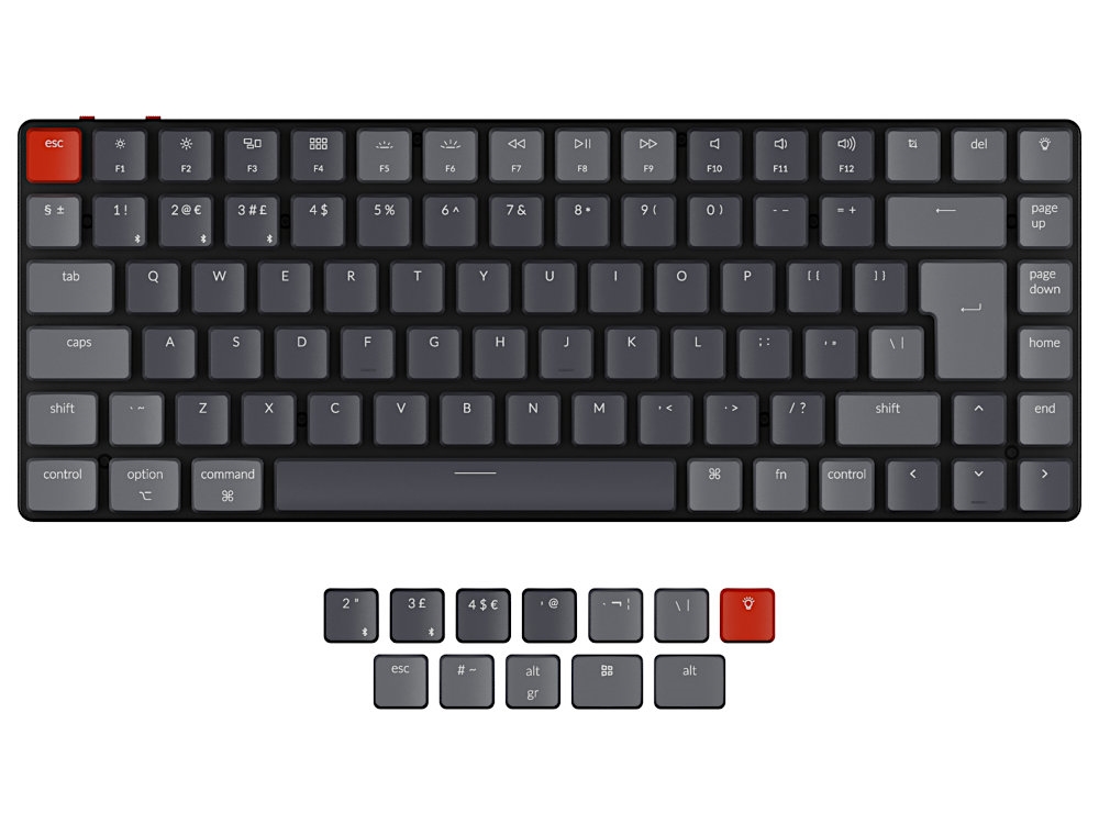 Keychron UK K3v2 Bluetooth RGB Optical Linear Ultra-slim Aluminium Mac/PC 75% Keyboard